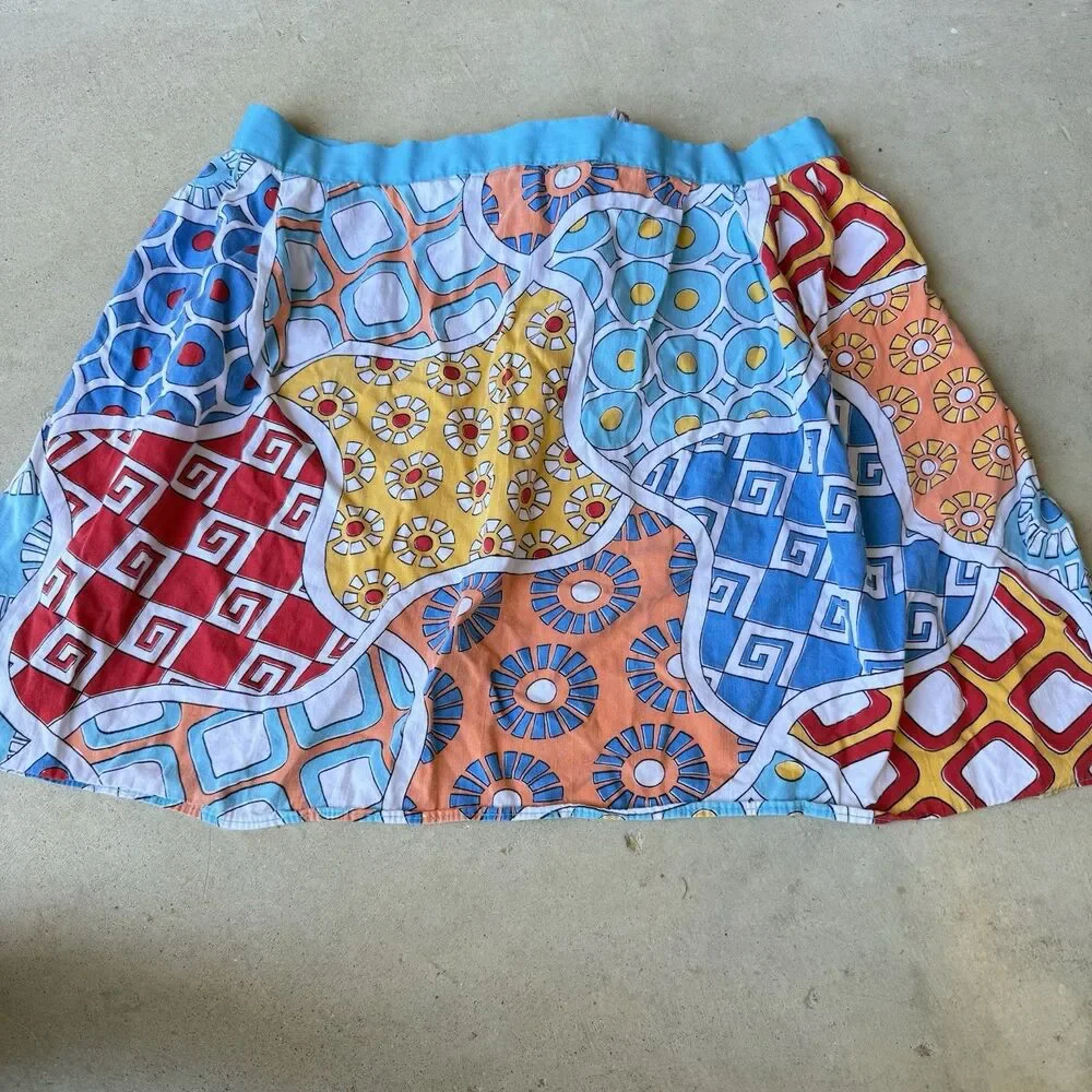 Vintage Retro Half Apron Patchwork Print Kitchen Tie Back 60s Style Grandmacore